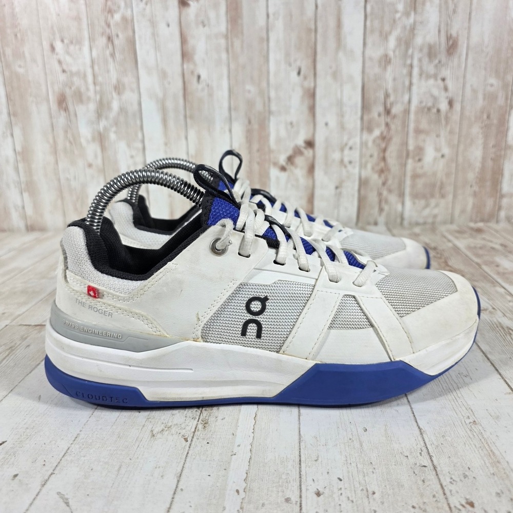 On Running The Roger Clubhouse White Cobalt Blue Sneakers US Y6 EU 38.5